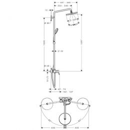 H27222000 Hansgrohe Croma 220 Showerpipe душевая система фото 2