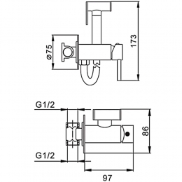Смеситель с гигиеническим душем Frap H05 золото F7505-3 фото 4