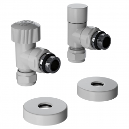 Набор термостатический угловой Royal Thermo Design Pro 15мм М30х1,5 (Белый) фото