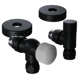 Набор термостатический осевой Royal Thermo Design Pro 15мм М30х1,5 (Черный) фото 2