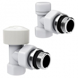 Набор термостатический угловой Royal Thermo Design 1/2"М30х1,5 (Белый) фото