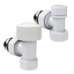 Набор термостатический угловой Royal Thermo Design 1/2"М30х1,5 (Белый) фото 2