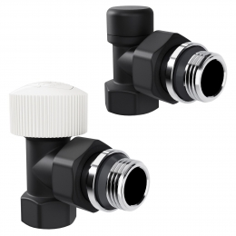 Набор термостатический угловой Royal Thermo Design 1/2"М30х1,5 (Черный) фото