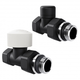 Набор термостатический прямой Royal Thermo Design 1/2"М30х1,5 (Черный) фото