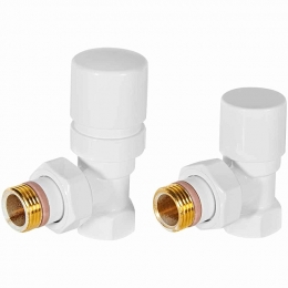 Комплект клапанов термостатических STOUT Design белый, угловой 1/2 фото