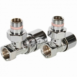 Комплект клапанов термостатических STOUT Design хром, угловой 1/2 фото