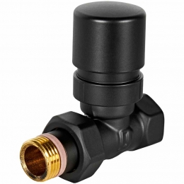 Клапан термостатический STOUT Design черный, прямой 1/2 фото