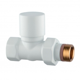 Клапан запорно-балансировочный STOUT Design белый, прямой 1/2 фото