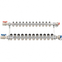 Коллектор РЕХАУ HKV из нерж. стали на 12 контуров с шар. кранами фото