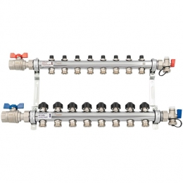 Коллектор РЕХАУ HKV из нерж. стали на 8 контуров с шар. кранами фото