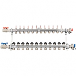 Коллектор РЕХАУ HKV-D из нерж. стали на 12 контуров с шар. кранами фото