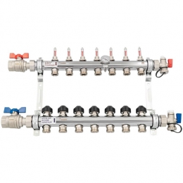 Коллектор РЕХАУ HKV-D из нерж. стали на 7 контуров с шар. кранами фото
