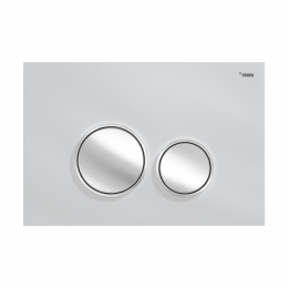 Панель смыва РЕХАУ NOVA ORB GLASS с круглыми клавишами, закаленное стекло, белый, клавиши и их контур хром, глянцевый фото