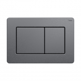 Панель смыва РЕХАУ NOVA PUBLIC антивандальная с прямоугольными клавишами с покрытием против отпечатков пальцев, нержавеющая сталь, брашированный графитовый, матовый фото