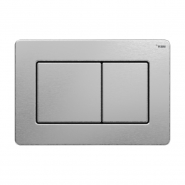 Панель смыва РЕХАУ NOVA PUBLIC антивандальная с прямоугольными клавишами с покрытием против отпечатков пальцев, нержавеющая сталь, цвет брашированная нержавеющая сталь, матовый фото