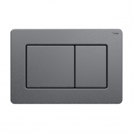 Панель смыва РЕХАУ NOVA QUAD STEEL с прямоугольными клавишами с покрытием против отпечатков пальцев, нержавеющая сталь, брашированный графитовый, матовый фото