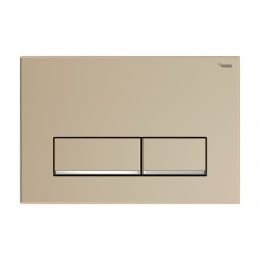 Панель смыва РЕХАУ NOVA LONG 002 с прямоугольными клавишами, пластик, золотой, матовый, нижняя полоса клавиш хром, глянцевый фото