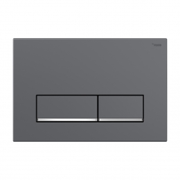 Панель смыва РЕХАУ NOVA LONG 002 с прямоугольными клавишами, пластик, графит,матовый,  нижняя полоса клавиш хром, глянцевый фото