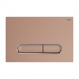 Панель смыва РЕХАУ NOVA ELLIPSE 002 с овальными клавишами, пластик, розовое золото, матовый, контур клавиш хром, глянцевый фото