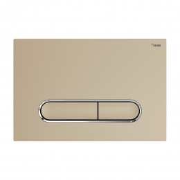 Панель смыва РЕХАУ NOVA ELLIPSE 002 с овальными клавишами, пластик, золотой, матовый, контур клавиш хром, глянцевый фото