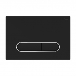 Панель смыва РЕХАУ NOVA ELLIPSE 002 с овальными клавишами, пластик, черный, матовый, контур клавиш хром, глянцевый фото