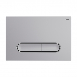 Панель смыва РЕХАУ NOVA ELLIPSE 002 с овальными клавишами, пластик, серебристый, матовый, контур клавиш хром, глянцевый фото