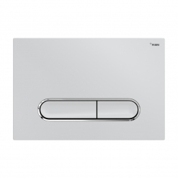 Панель смыва РЕХАУ NOVA ELLIPSE 002 с овальными клавишами, пластик, белый, глянцевый, контур клавиш хром, глянцевый фото