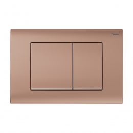 Панель смыва РЕХАУ NOVA QUAD 001 с прямоугольными клавишами, пластик, розовое золото, матовый фото