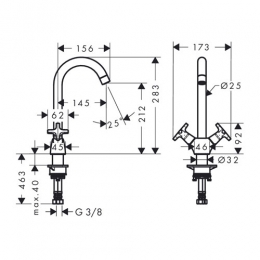 71285000 Смеситель Hansgrohe Logis для кухни с двумя рукоятками фото 2