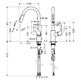 31815000 Смеситель Hansgrohe Focus для кухни с выдвижным изливом фото 2