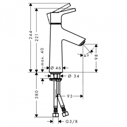 Смеситель Hansgrohe Talis S New для раковины 110 мм без донного клапана фото 2