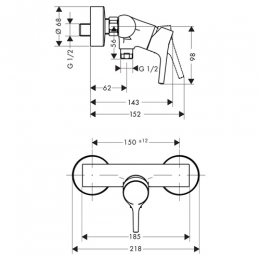 Смеситель Hansgrohe Talis S New для душа фото 2