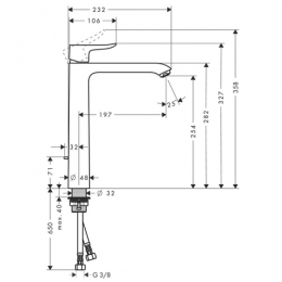 Смеситель Hansgrohe Metris для раковины 260 мм фото 2