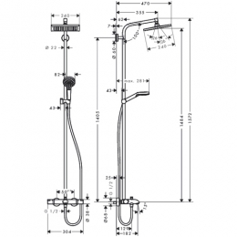 Hansgrohe Crometta E 240 1jet Showerpipe душевая система фото 2