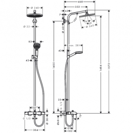 Hansgrohe Crometta S 240 1jet Showerpipe душевая система фото 2