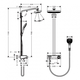 27126000 Hansgrohe Raindance Select Showerpipe E300 2 jet душевая система с кнопками управления фото 2