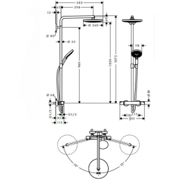 27129000 Hansgrohe Raindance Select Showerpipe S240 2 jet душевая система фото 2