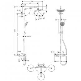 27185000 Hansgrohe Croma 220 Showerpipe душевая система фото 2