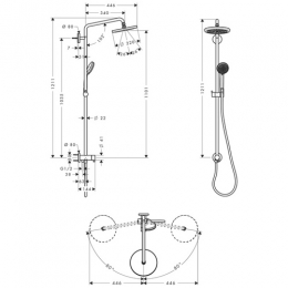 Hansgrohe Croma 220 Showerpipe Reno душевая система фото 2