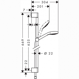 Hansgrohe душевой гарнитур Croma 110 Select S Multi 65 см фото 2