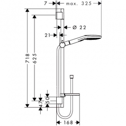 26620000 Hansgrohe душевой гарнитур Raindance Select Е 120 3 jet 65 см фото 2