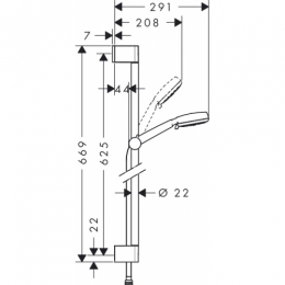 Hansgrohe душевой гарнитур Crometta 100 Multi 65 см фото 2