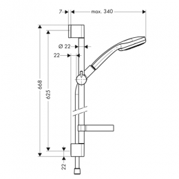 Hansgrohe душевой гарнитур Croma 100 Multi/Unica’C Shower Set 65 см фото 2