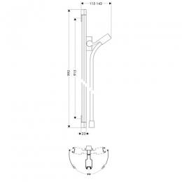 Hansgrohe штанга для душа PuraVida Unica 90 см фото 2