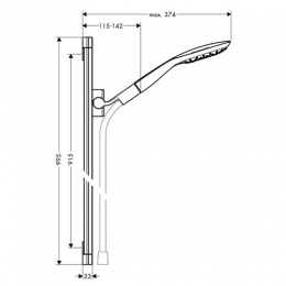 27853000 Hansgrohe душевой гарнитур PuraVida 150 3jet 90 см фото 2