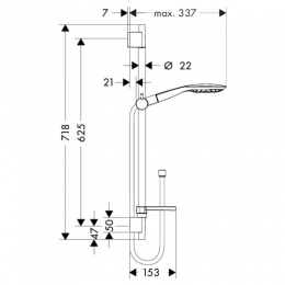 27856000 Hansgrohe душевой гарнитур Raindance Select Е 150 3 jet 65 см фото 2