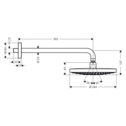 Hansgrohe верхний душ Raindance Select S 240 2jet, из стены (белый/хром) фото 2