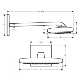 Hansgrohe верхний душ Raindance Select Е 300 3jet, из стены (белый/хром) фото 2