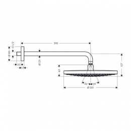 Hansgrohe верхний душ Raindance Select S300 2jet, из стены (хром) фото 2