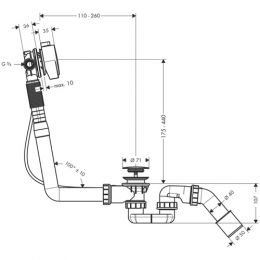 Hansgrohe Exafill S система контроля налива- слива-перелива фото 2